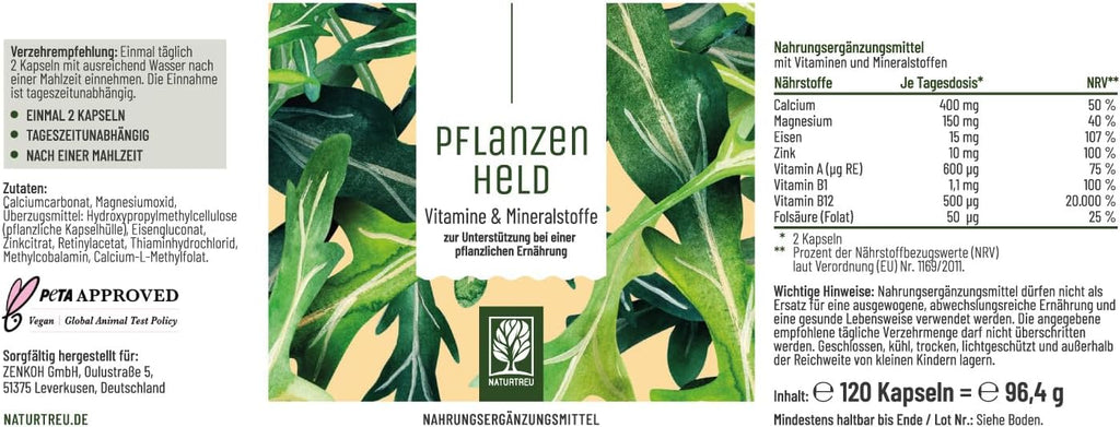 Pflanzenheld Dietary Supplements 120 capsules