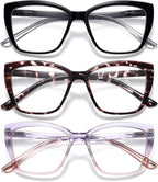 Reading Glasses for Women, 1.50 Fashion Oversized Blue Light Readers | TR90 Lightweight Cat Eye Frames Spring Hinge Eye Glasses with Blue light Protection for All Day Comfort wear & Anti Eyestrain
