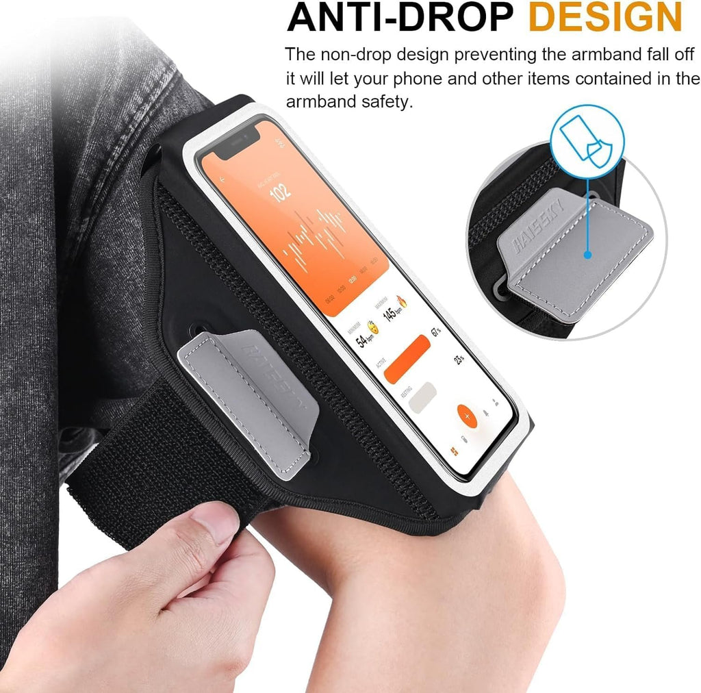 Running Armband 3D Design Sweat Resistant Running Phone Holder Up to 6.9"
