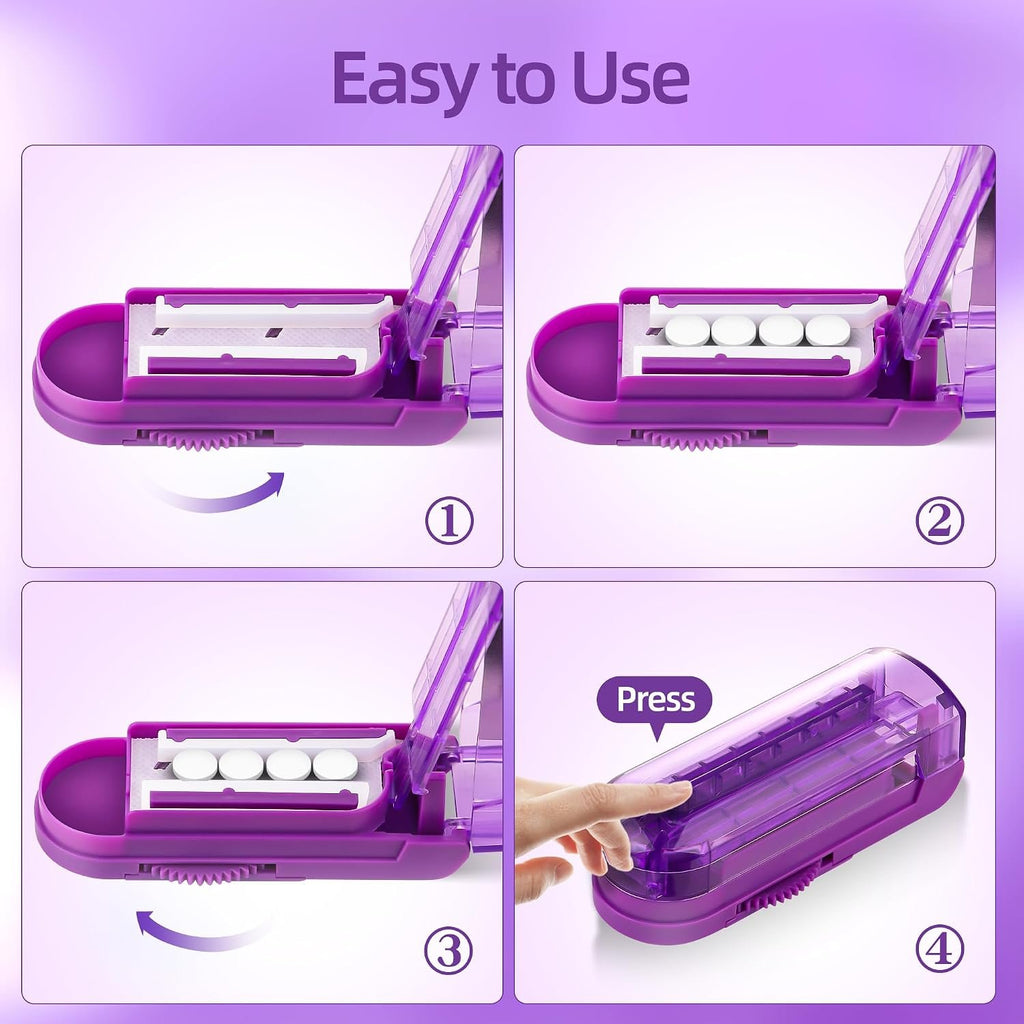 DUBSTAR Pill Cutter Splitter for Small and Tiny Pills Multiple Cuts Purple