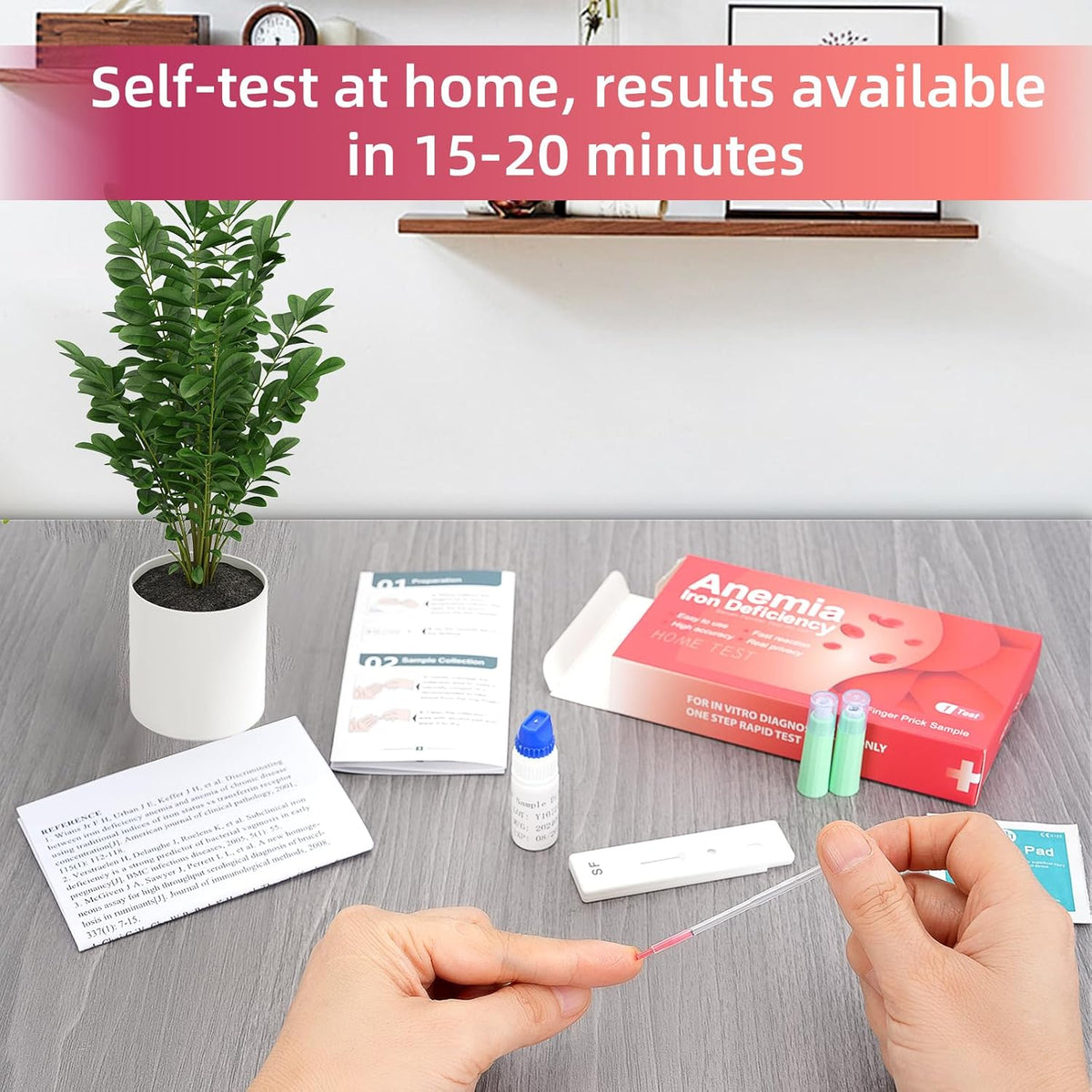 Iron Deficiency Test kit for Children and Adults, Rapid Home Test