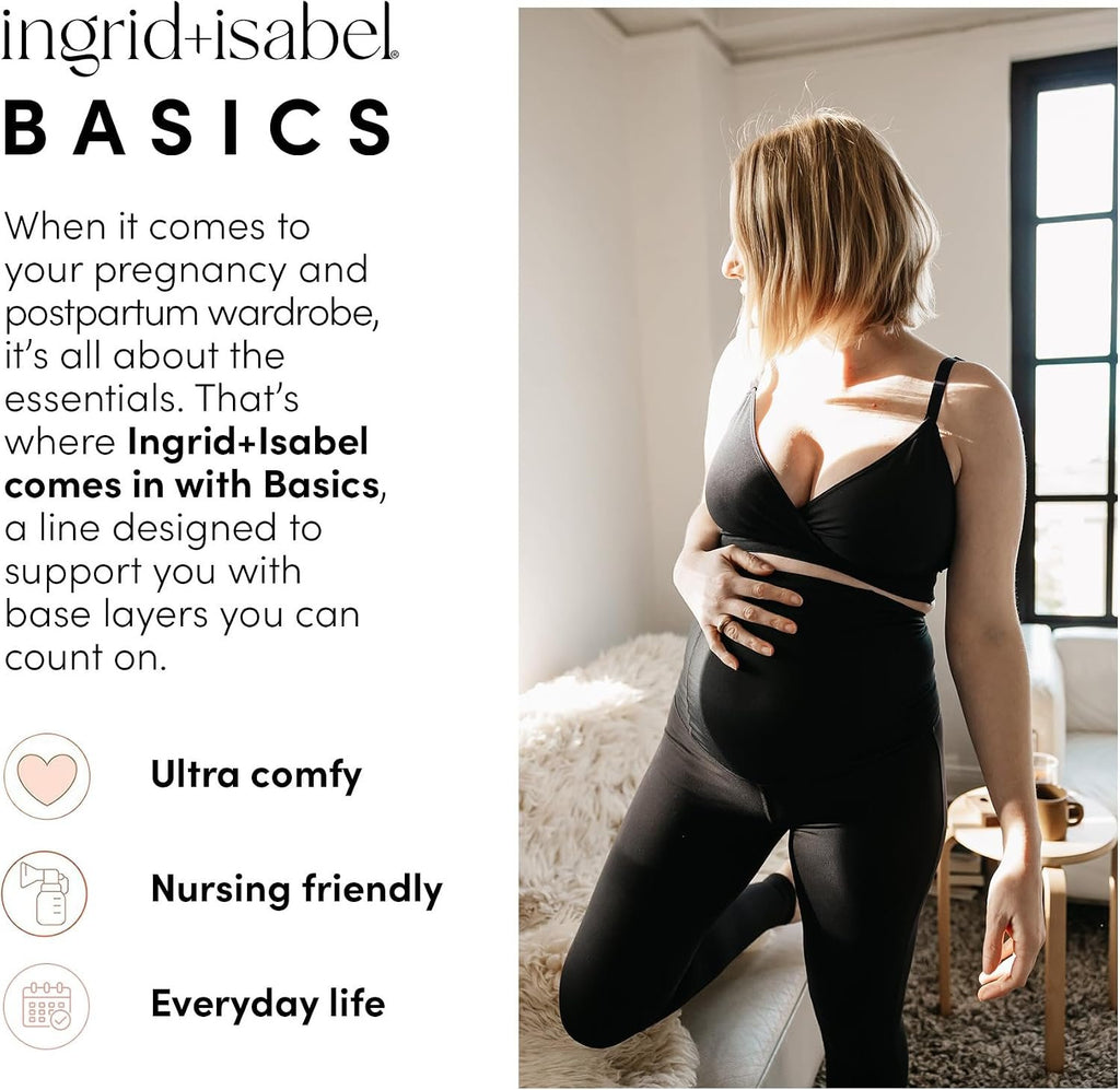 Ingrid & Isabel | Basics Postpartum Compression Leggings | Postpartum Leggings for Tummy Control & Support