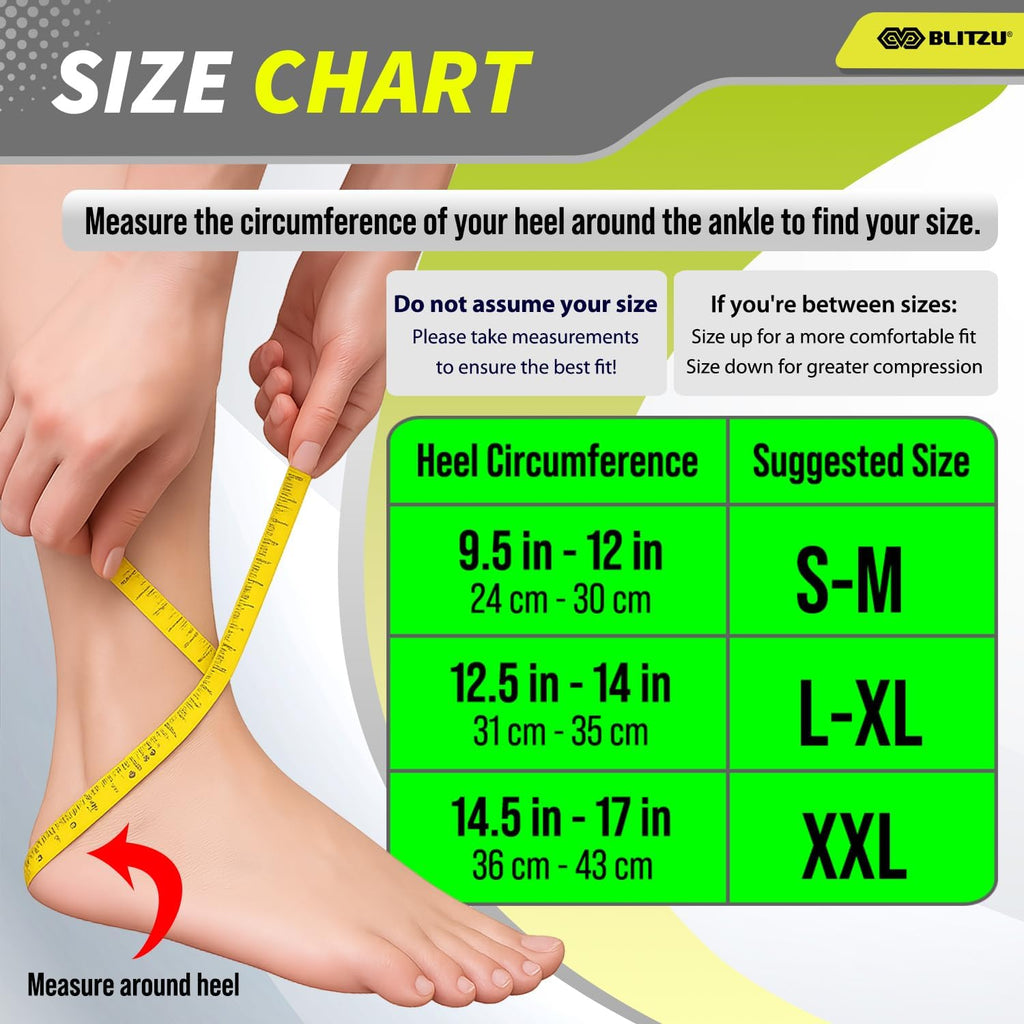 BLITZU Compression Socks for Plantar Fasciitis, Foot, Arch & Ankle Support | Open Toe Ankle Brace, Women & Men, Stabilizing Sleeve Wrap, Achilles Tendonitis, Neuropathy, Arthritis, Swelling & Heel Pain