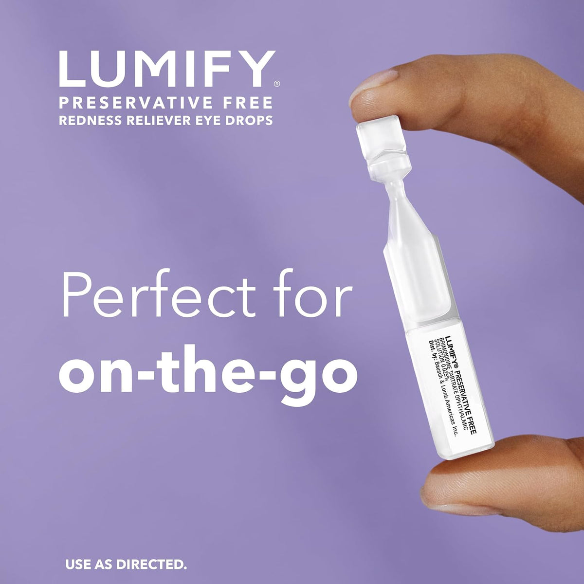 Lumify Preservative Free Eye Drops Redness Relief, Sensitive Eyes, 20 Vials