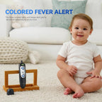 Ear and Forehead Thermometer for Adults & Kids, 1s Accurate Result (Black) | Fever Alarm