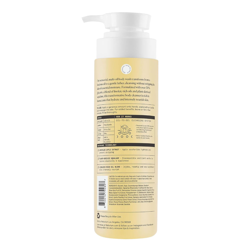Naturium The Glow Getter Multi-Oil Hydrating Body Wash, Gentle Cleanser, 16.9 oz