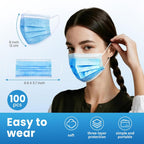 Blue Disposable Face Mask 100 Pcs Blue Face Masks 3 Ply Protection Masks