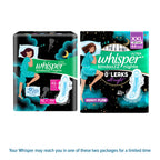 Whisper Bindazzz Nights 44 XXL Sanitary Pads, Upto 0% Leaks All Night Long, For Heavy Flow, Nearly 40% Longer with Wider Back, Active odor lock so you feel fresh, Disposable Wrapper