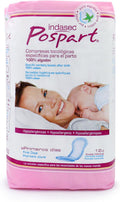 Indasec 100% Cotton Tocological Postpartum Pads - 12 Sanitary Towels - Hypoallergenic