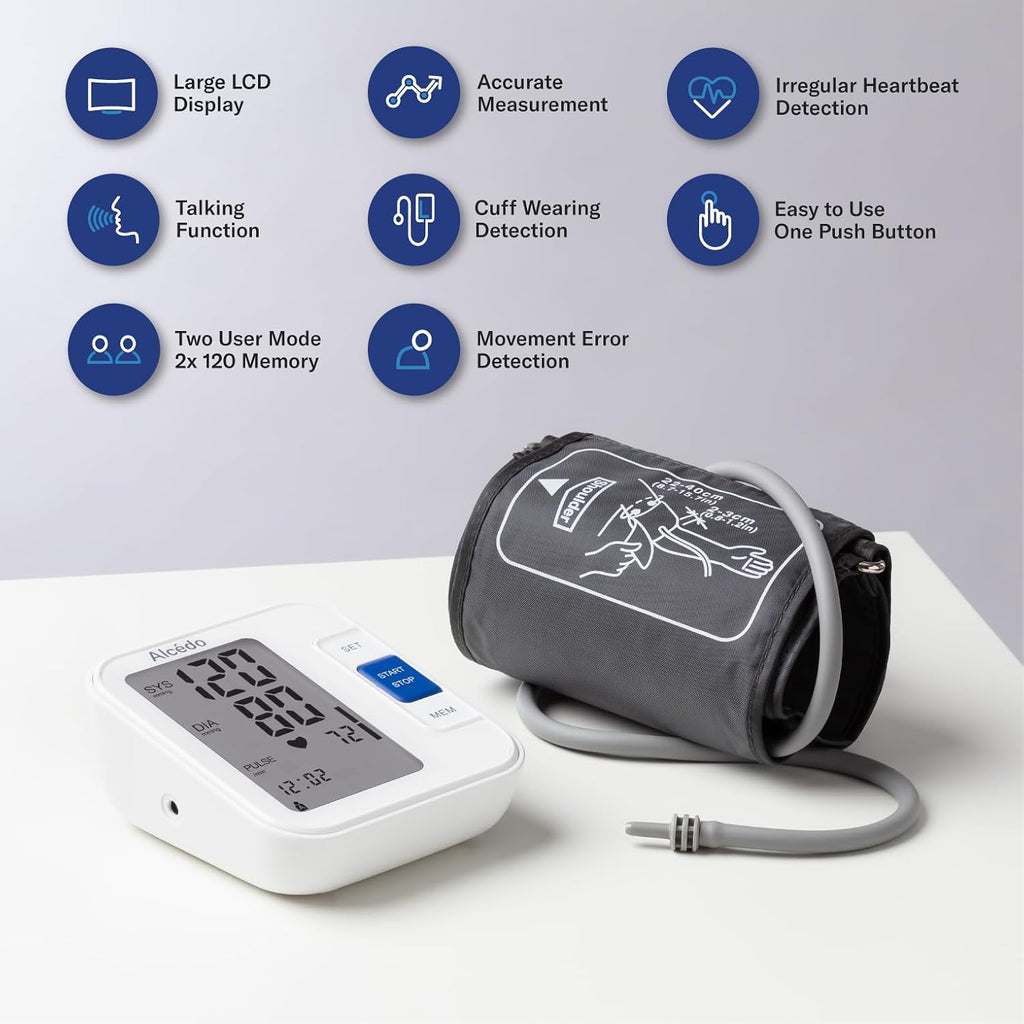 Alcedo Blood Pressure Monitor for Home Use, Upper Arm Cuff BP Machine