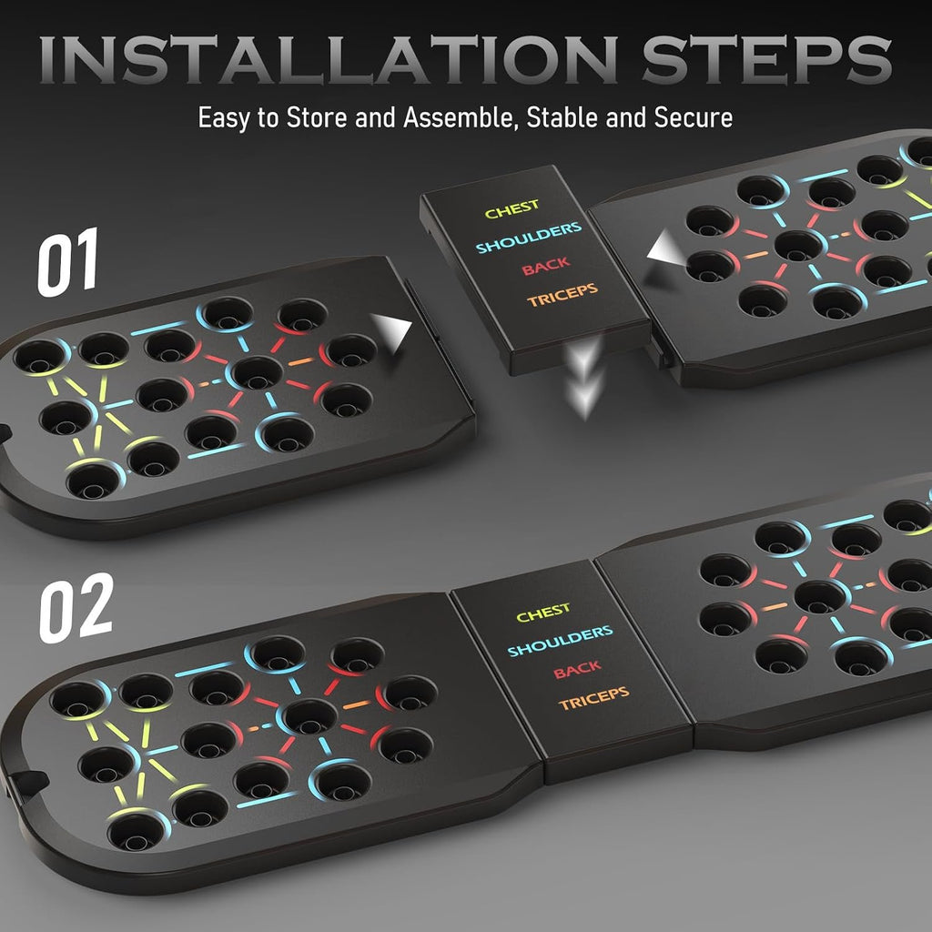 JLoibao Push Up Board, Portable Pushup Board for Men, Foldable Push Up Bar