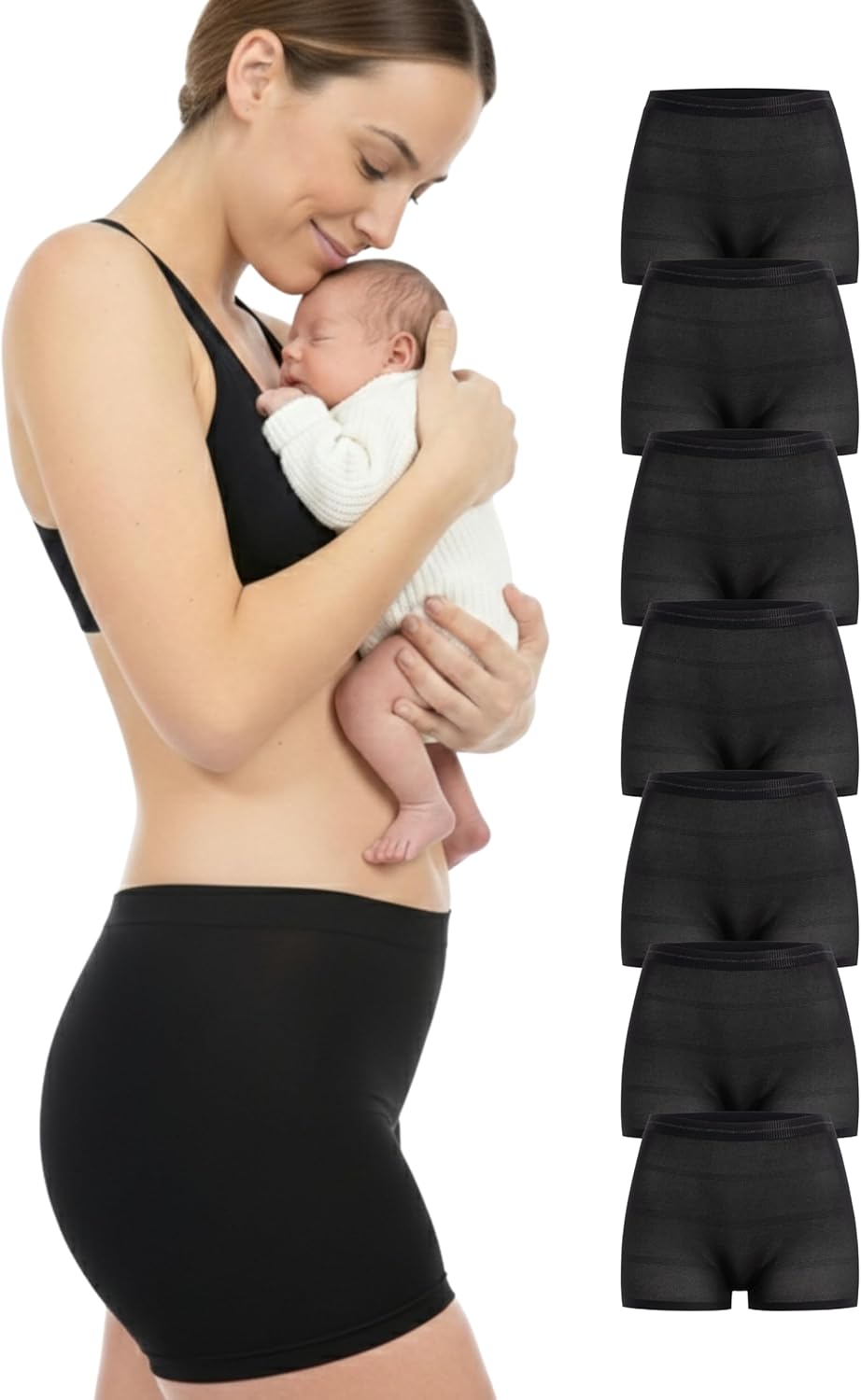 Herzmutter Postpartum Underwear - Pack of 7 - Postpartum Underwear - Post C-section - Briefs-Moms Panties - 9400