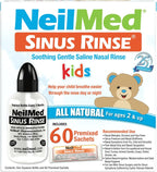 Neilmed's Sinus Rinse, Pediatric, Complete Saline Nasal Rinse Kit 60 Premixed Packets