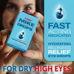 Mike Red Eye Drops – Max Strength Redness Relief & Lubricant for Dry High Eyes, Fast-Acting Cooling Relief for Itchy & Irritated Red Eyes, 0.5 fl oz (15mL)