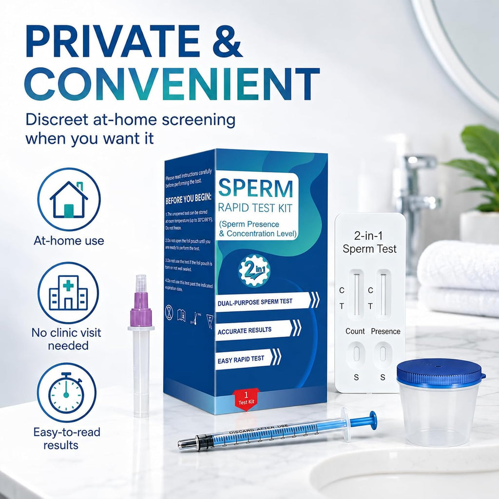Sperm Check Fertility – 2-in-1 At-Home Semen Analysis Test for Men, Simple One-Step Check, Reliable Indicator for Fertility & Conception Readiness