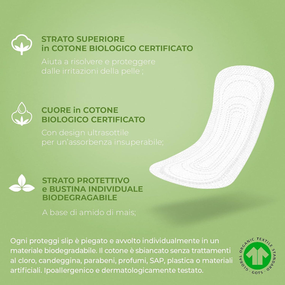 Organyc 100% Organic Cotton Panty Liners for Sensitive Skin, 24 count
