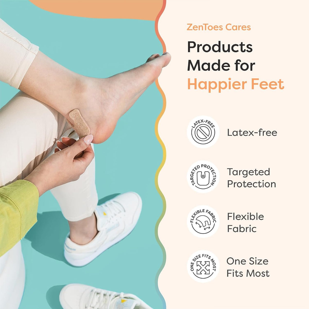 ZenToes U-Shaped Felt Callus Pads, Self-Stick Cushions, 24 Count | Thick padding offloads pressure from that one stubborn spot, stays put all day. Trim to fit, latex-free