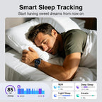 Fitpolo Smart Watch for Men Android & iPhone (2 Bands Jet Black)