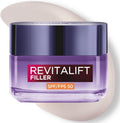 L'Oréal Paris Revitalift Filler Day Cream with SPF 50 Sun Protection, Anti-Aging and Anti-Wrinkle, with Hyaluronic Acid, Inspired by Korean Cosmetics, Non-Greasy Finish, 50 ml
