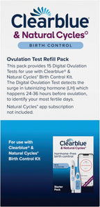 Clearblue & Natural Cycles Birth Control Ovulation Test Refill Pack, 15 Digital Ovulation Tests