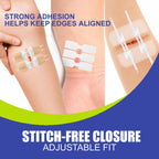 Wound Closure Strips for Skin, 40 Pack Stitchless Skin Closure Device, Alternative to Stitches for Cuts & Lacerations, Butterfly Bandages for Wound Closure, Waterproof & Breathable