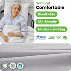 NIHAO Draw Sheet with Handles Positioning Bed Pad Washable 48" x 40" Multipurpose Patented Flannel Patient Transfer Sheet for Bedridden Lifting Turning Sliding, Navy Blue