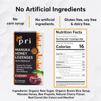 P.R.I Manuka Honey Lozenges with Propolis, Cherry Cough Drops | Natural Throat Drops, MGO 300+ Certified (16 Count, 2 Pack)