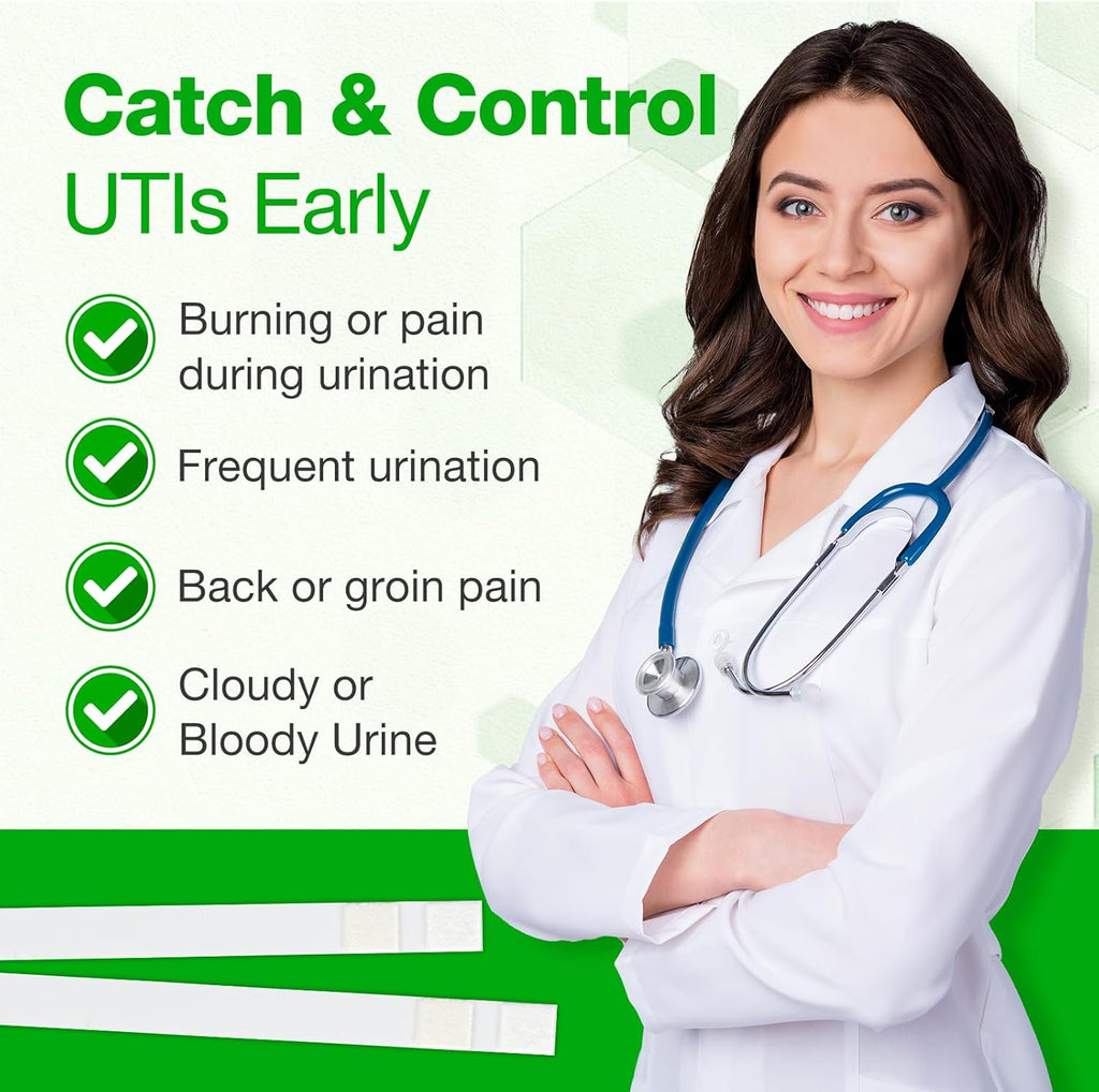Easy@Home UTI Test Strips 25 Tests, Instant Urine Test Kit for UTI Infections, Women Urinary Tract Bladder Infection Testing, Results in 2 Min (UTI-25P)
