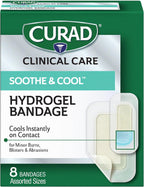Curad Soothe & Cool Burn Bandages, Instant Cooling, Assorted Sizes, 8 Count