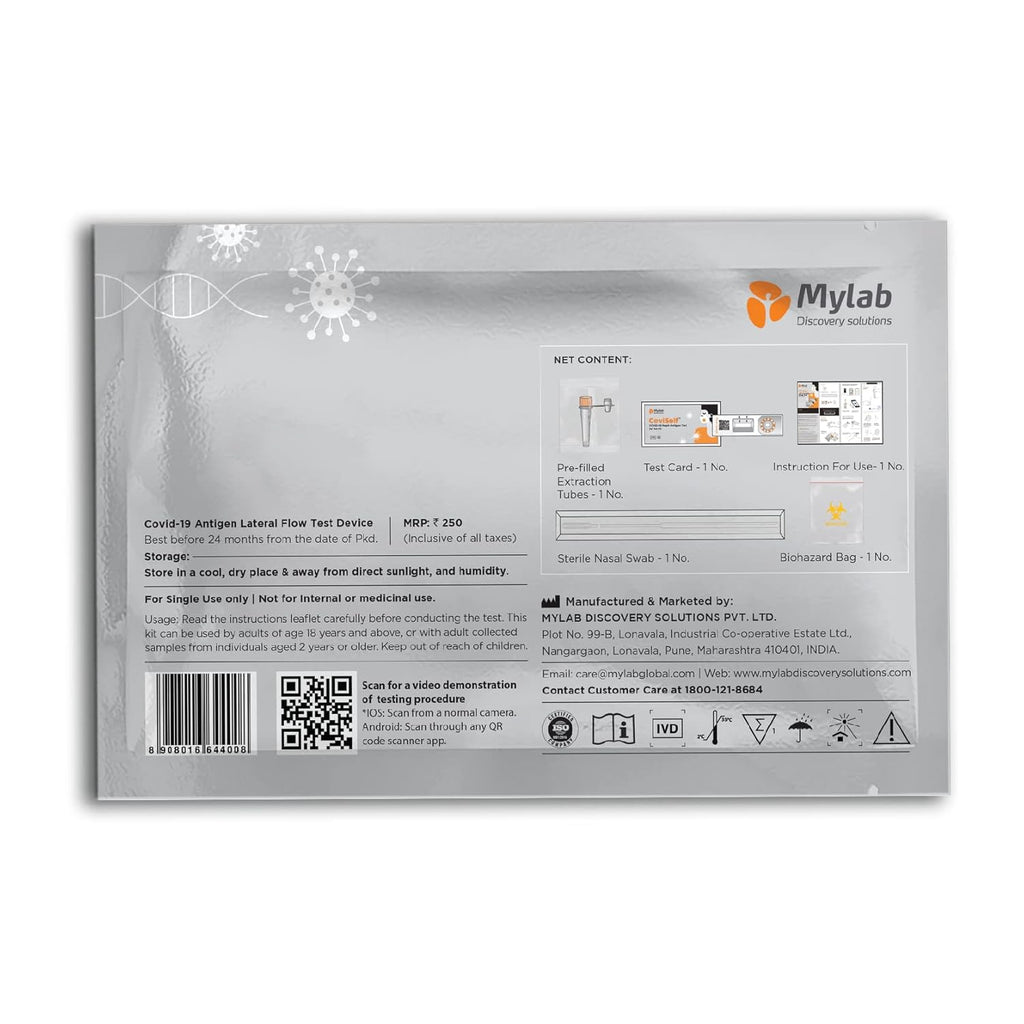 Mylab CoviSelf COVID-19 Self Test Kit for Home,Proven Highest-Accuracy ICMR Approved (Pack of 2)