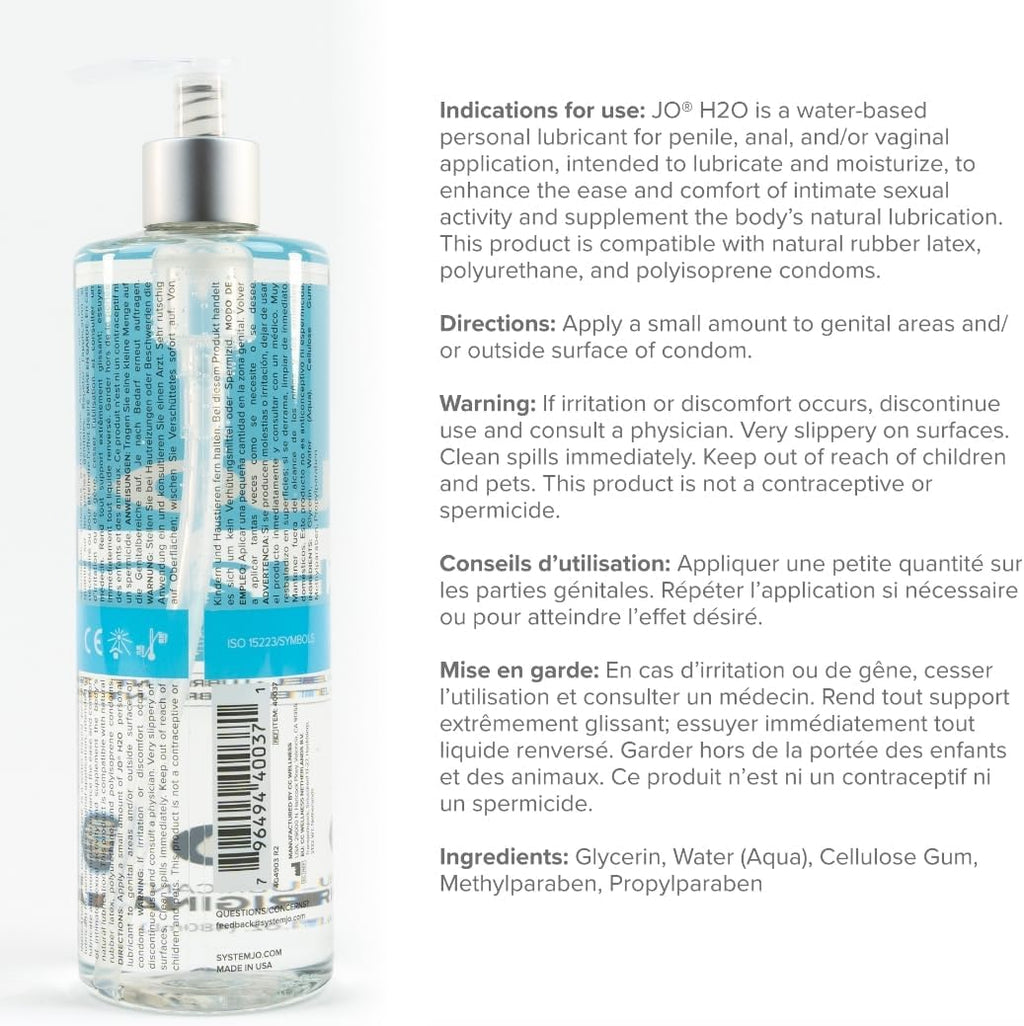 Jo H20 Water Based Lubricant 480 Ml