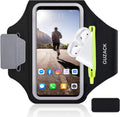 GUZACK Running Armband for iPhone 17 16 15 14 13 12 Pro Max/Plus/XR/XS, Galaxy S25/S24/S23/S22, with Card Slot & Key Pockets, Sports Arm Bands Cell Phone Holder Fit Up to 6.9 Inches Phone