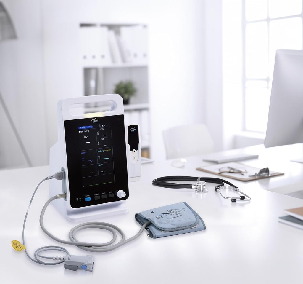 VivaDiagnostic Omni Portable Vital Signs Monitor, Monitor de Signos Vitales para Humanos with Thermometer