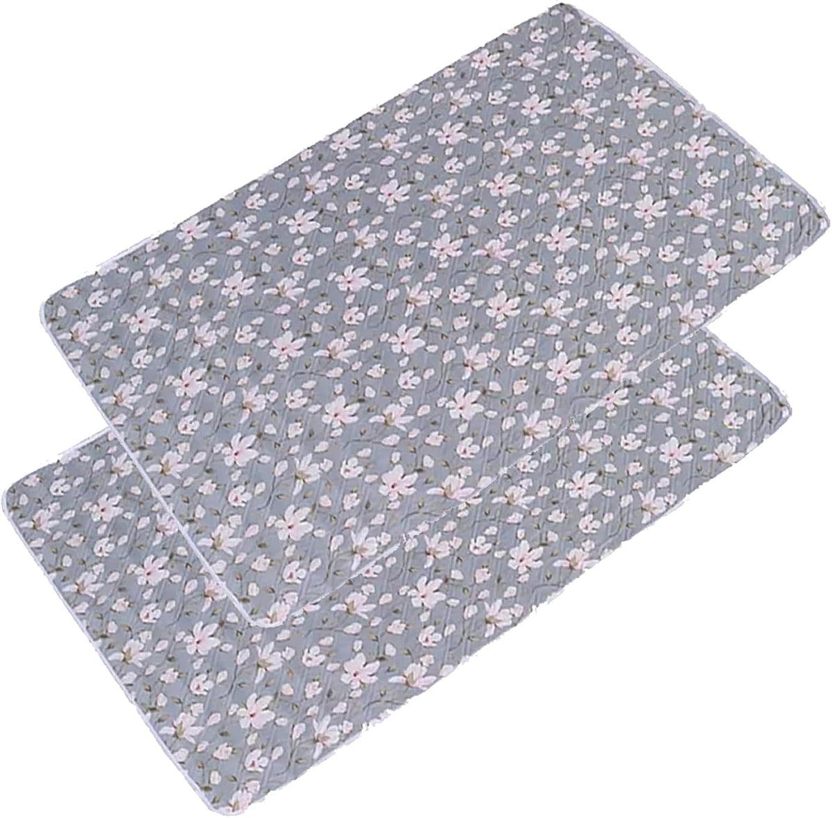 2 PCS Incontinence Pads, Waterproof Bed Pad, Incontinence Pads Women, Floral Design Bed Pads, Reusable Washable Waterproof Protection for Adults, Elderly and Hospital Use, 70 X 90 Cm