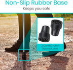 Vive Cane Tips (Set of 2) - Heavy Duty 3/4 inch Replacement Rubber Foot | Black Attachment Base Grip - Accessories for Walking and Standing Stick - Durable End for Women, Men, Seniors, Elderly