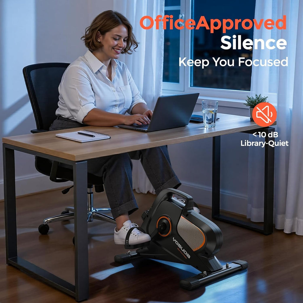 YOSUDA Under Desk Bike with 16-Level Magnetic Resistance, Mini Exercise Bike with Bluetooth App, Pedal Exerciser While Sitting for Office Workers & Seniors, Leg Machines for Home Exercise & Recovery