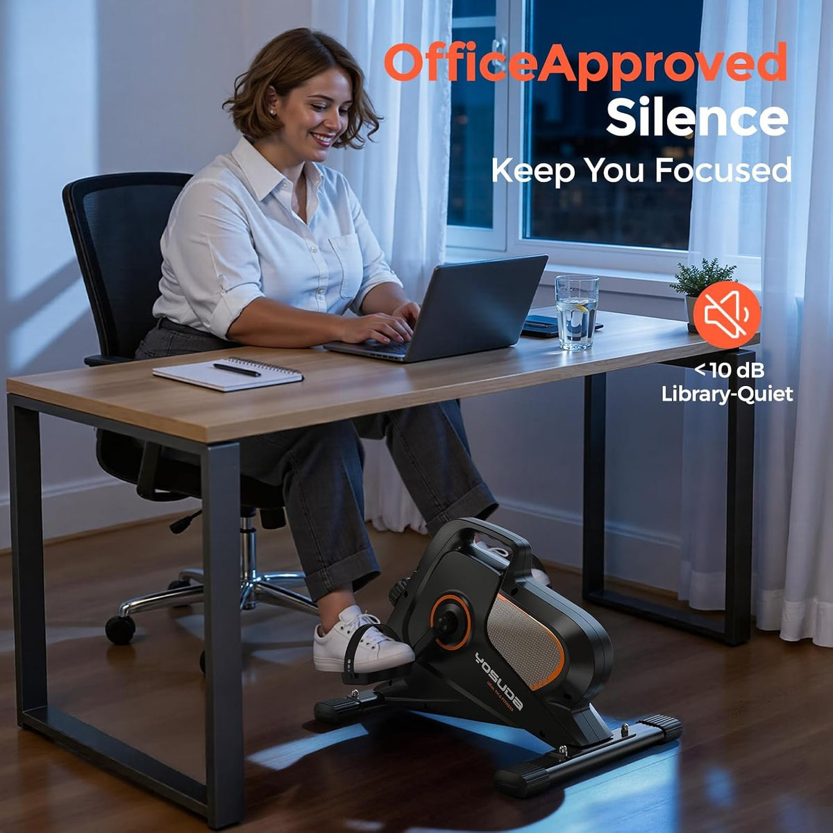 YOSUDA Under Desk Bike with 16-Level Magnetic Resistance, Mini Exercise Bike with Bluetooth App, Pedal Exerciser While Sitting for Office Workers & Seniors, Leg Machines for Home Exercise & Recovery