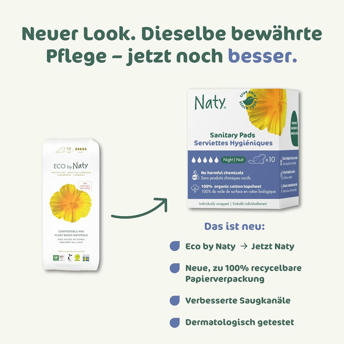 Naty Sanitary Pads Organic Overnight