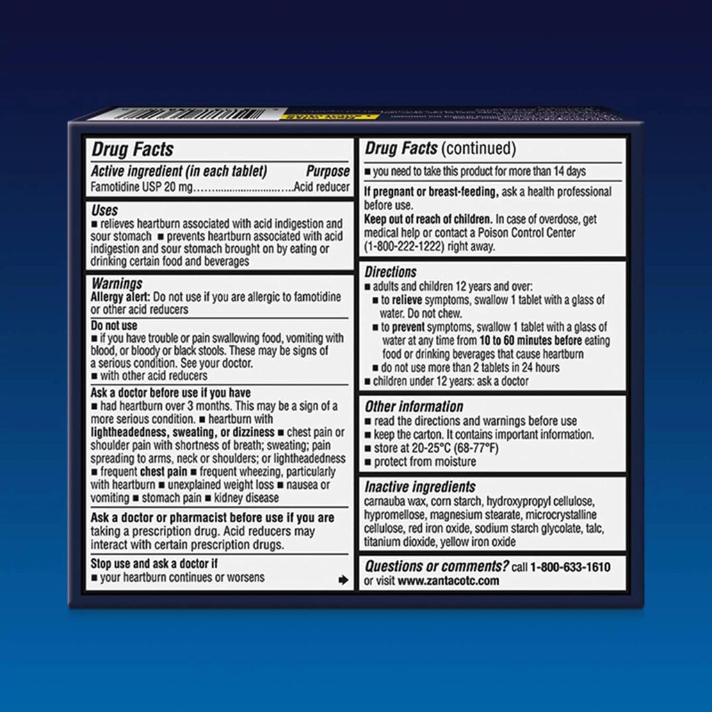Zantac 360 Maximum Strength Tablets, 50 Count, Heartburn Prevention and Relief, 20 mg Tablets