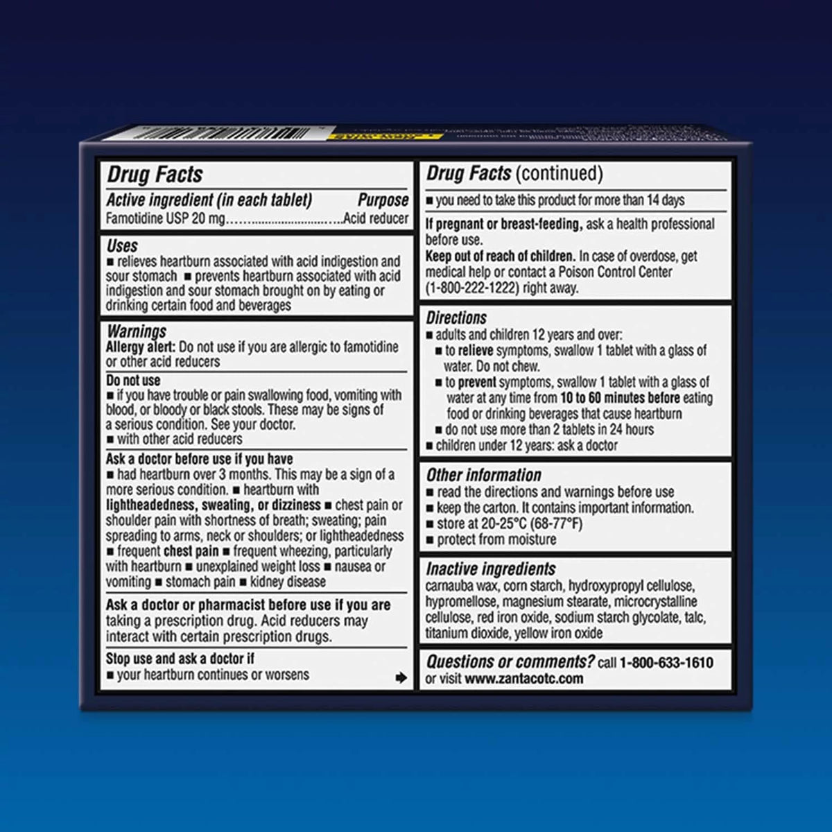 Zantac 360 Maximum Strength Tablets, 50 Count, Heartburn Prevention and Relief, 20 mg Tablets