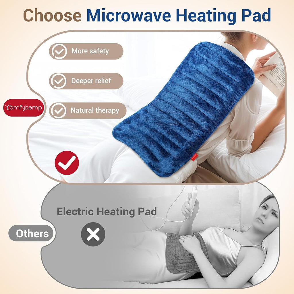 Comfytemp 12" x 22" Large Microwavable Moist Heating Pad for Back, 3.6 lb | FSA Eligible HSA, Weighted Warm Compress for Back Pain, Sciatica, Period Cramps, Women, Men, Seniors, Home Use, Wellness Gift