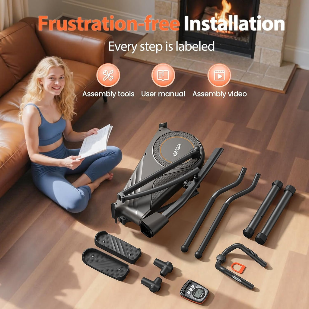 Niceday Elliptical Exercise Machine, Elliptical Machine for Home, Magnetic Elliptical Trainer with 15.5IN-20IN Stride, 16 Resistance Levels, 400LBS Loading Capacity, Support Kinomap APP