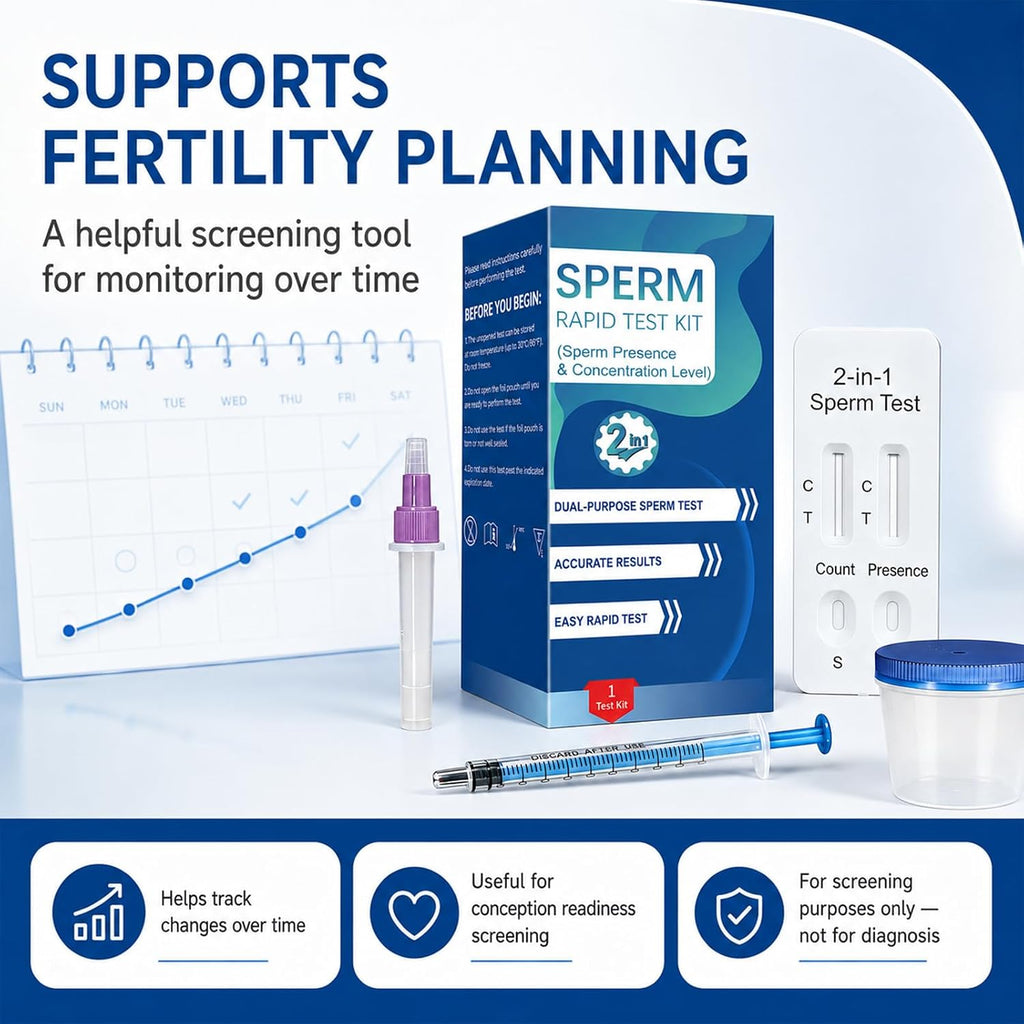 Sperm Check Fertility – 2-in-1 At-Home Semen Analysis Test for Men, Simple One-Step Check, Reliable Indicator for Fertility & Conception Readiness