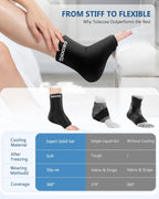 Ankle Foot Ice Pack, Expert Solid Gel Cold & Hot Therapy for Ankle Recovery | Heel Foot Ice Wrap, Stay Flexible After Frozen, 360° Foot Coverage, Easy Wear, Soft Fabric, Achilles & Plantar Relief