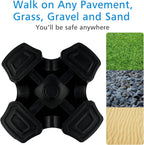 XSL Cane Tips - Heavy Duty Rubbers Self Standing Quad Base Replacement Walking Cane Tips