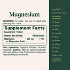 Nature's Bounty Magnesium 500 mg Tablets, High Potency Magnesium Supplement for Bone & Muscle Health, Whole Body Support, 200 Count (Pack of 1)