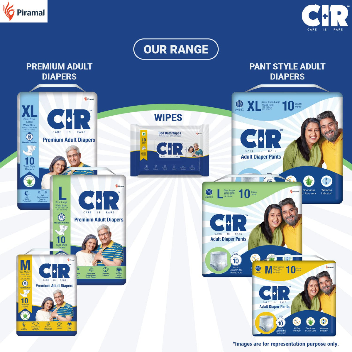 CIR Premium Underpads, Large (90x60cm) I 10 hrs Absorption Protection I 10 Units I Waterproof I Protects Surfaces from Incontinence I Super Soft Polymer x Pack of 1
