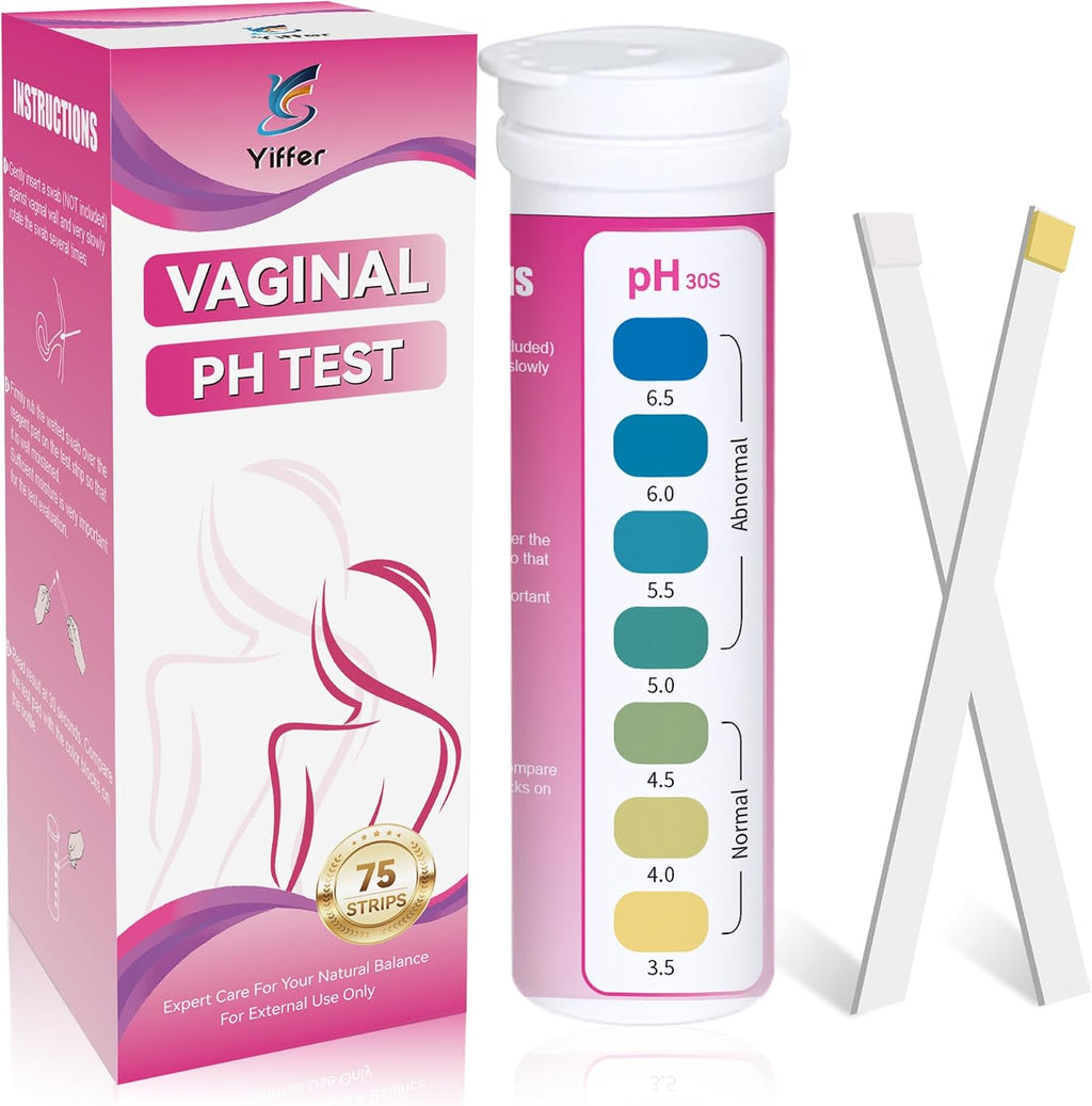 75-Count Vaginal pH Test Strips – At-Home Feminine Wellness Kit for Monitoring Balance, Yeast Infection & BV, Providing Accurate Results for Women