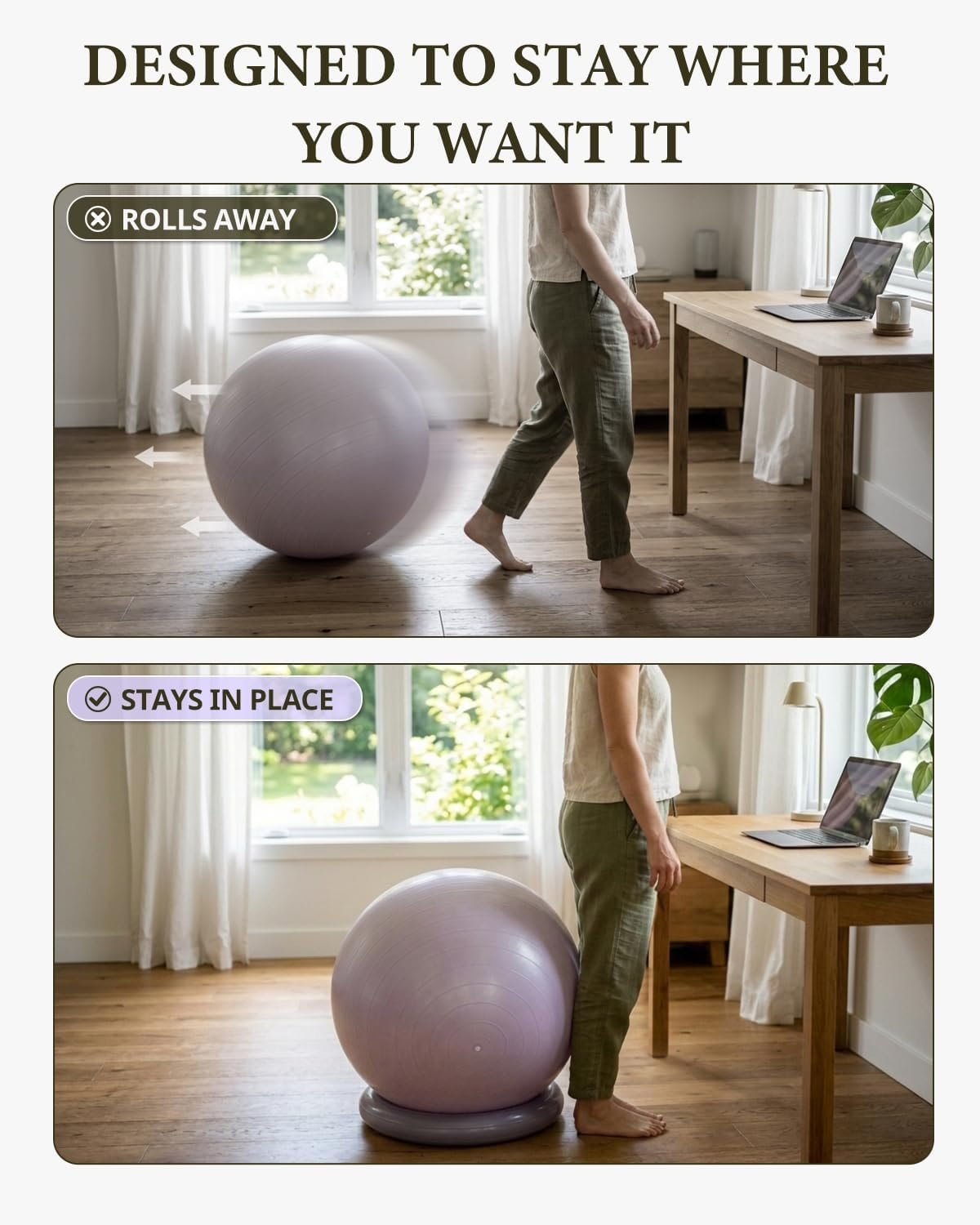 Trideer Exercise Ball Chair – Yoga Ball Chair for Office, Pregnancy & Home