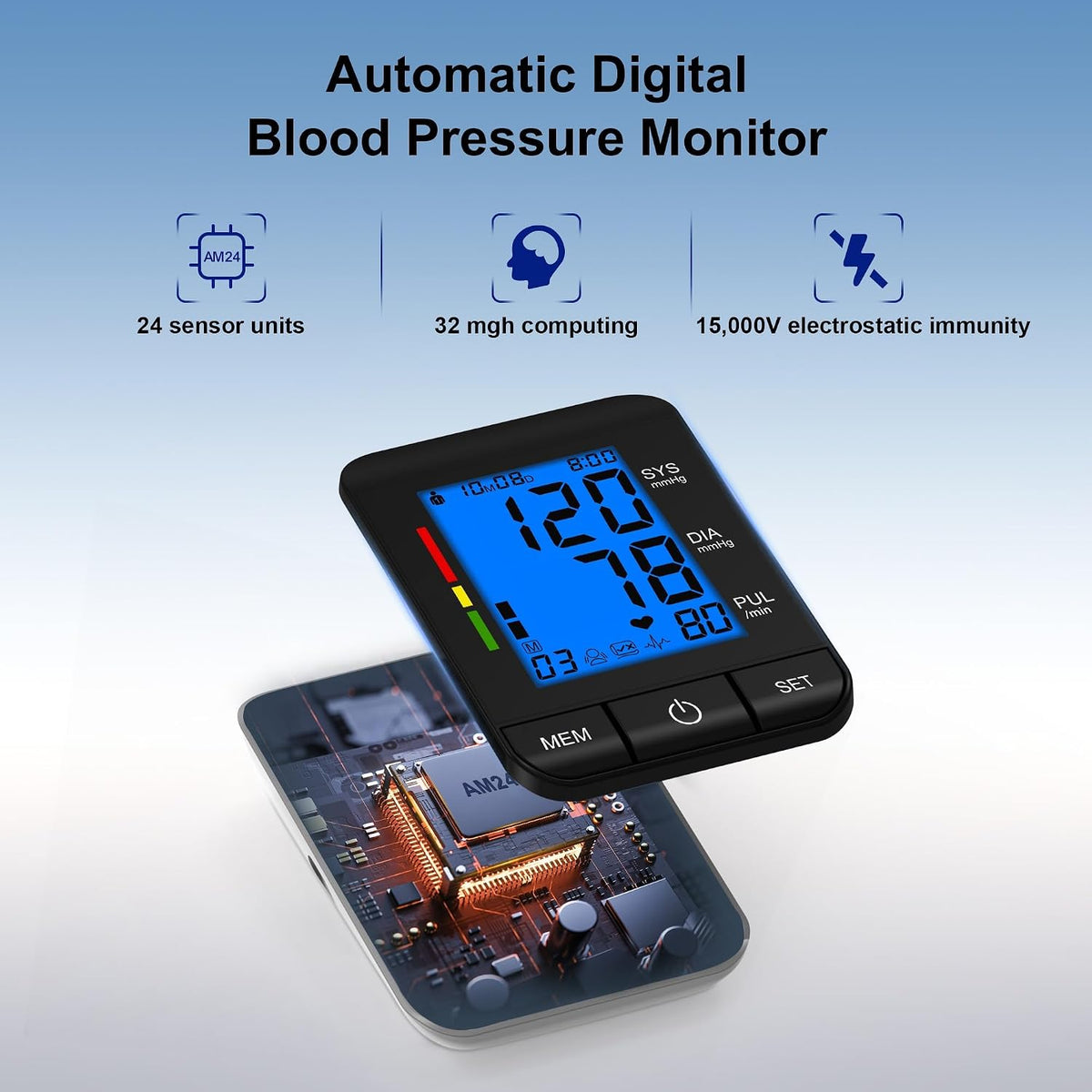 Automatic Upper Arm Blood Pressure Monitor for Home Use with 9-17&13-21 in | L/XL/Extra Large Cuff, FSA&HSA Eligible Accurate Portable Fit Big Arms BP Machine